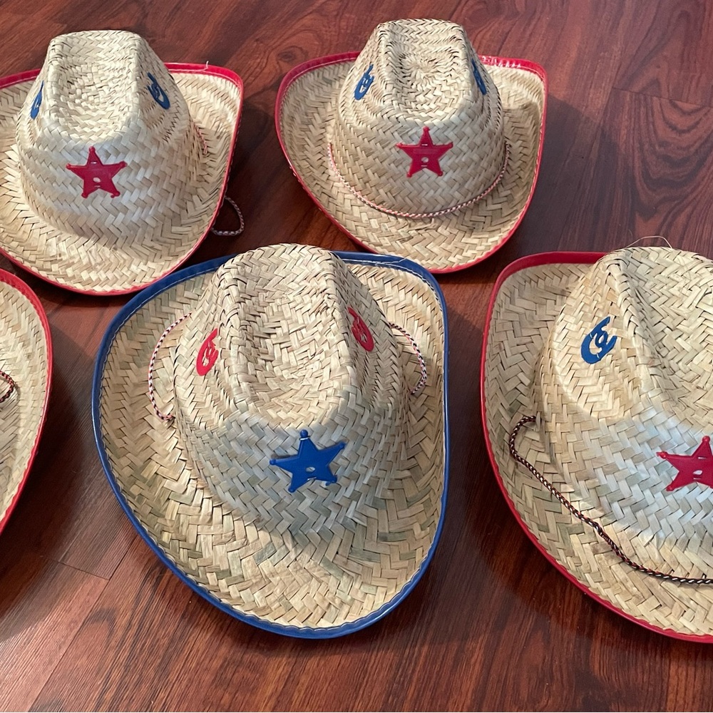 Child Sized Straw Cowboy Hats - Assorted Colors